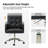 Auric Mid-Century Modern 23" W Leather Height-Adjustable Swivel Office Chair with Button Design-779435312
