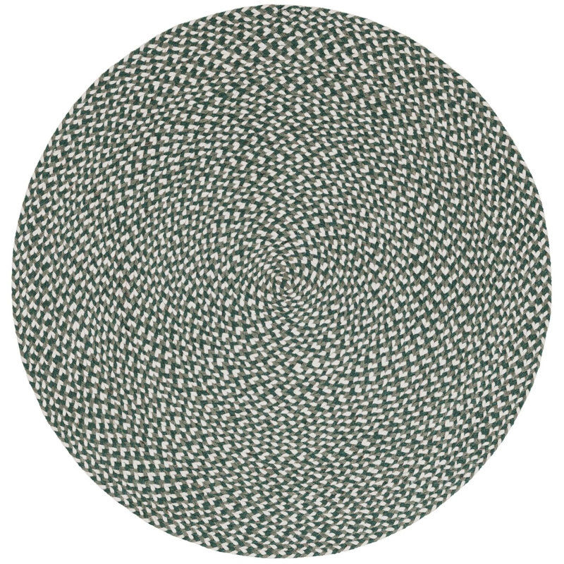 Tapis contemporain Aideen - vert, Rond 3 pi 1 po