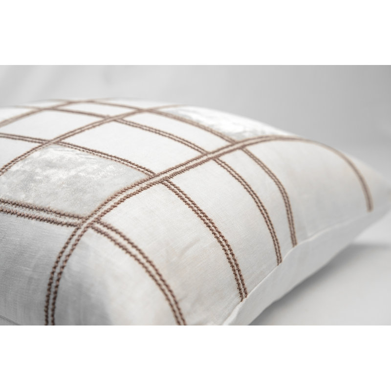 Rad Throw Pillow, 22"H x 22"W, Latte, Square