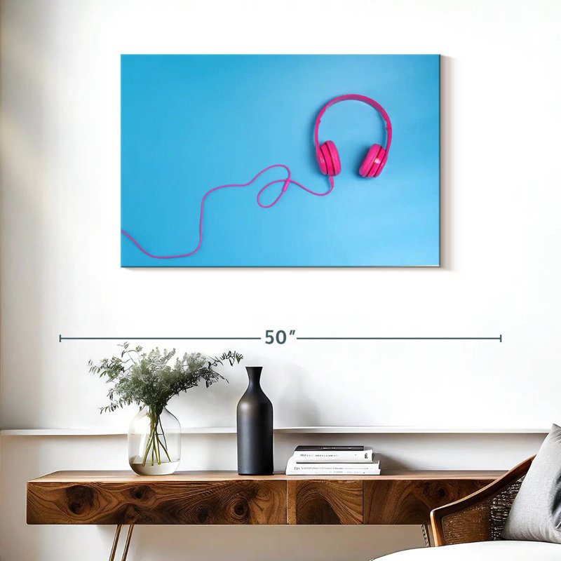 Abarca Pink Headphones, 24" H x 36" W