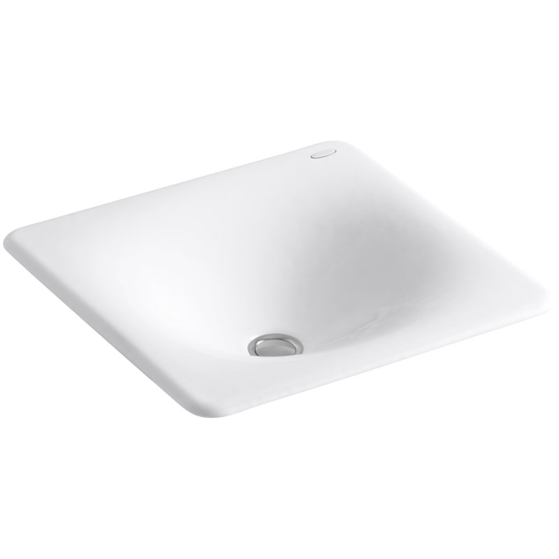 Iron Tones® Metal Rectangular Drop-In Bathroom Sink, White