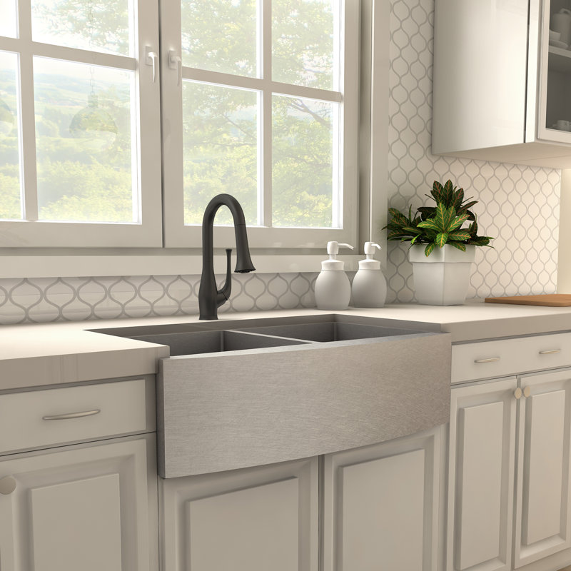 Shakespeare Pull Down Single Handle Kitchen Faucet with Side Spray and Accessories, Matte Black