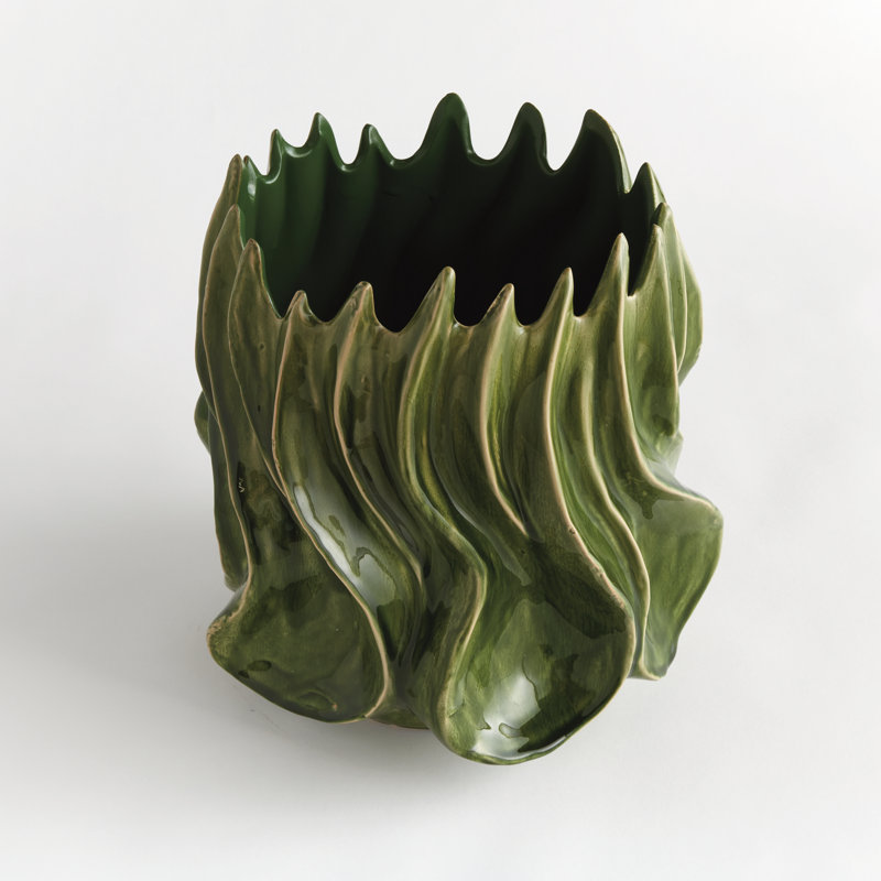 Callista Handmade Clay Table Vase, 14" H x 13" W x 12.75" D