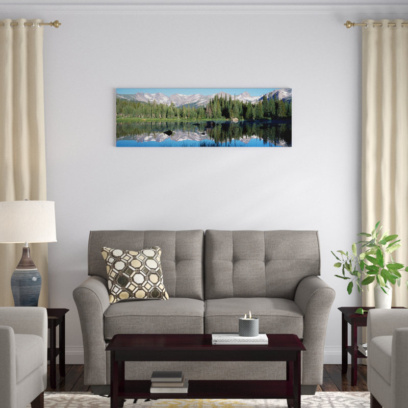 «The Indian Peaks Reflection in Red Rock Lake Boulder Colorado, USA», reproduction de photo sur toile, Toile tendue