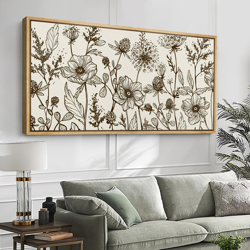 «Abstract Botanical Vibrant Wildflower Blossom Bliss Abstract Floral», reproduction d'art sur toile, H 30 po x l 60 po