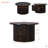 Round Coffee Table With A Drawer, Vertical Slat Base-243711471