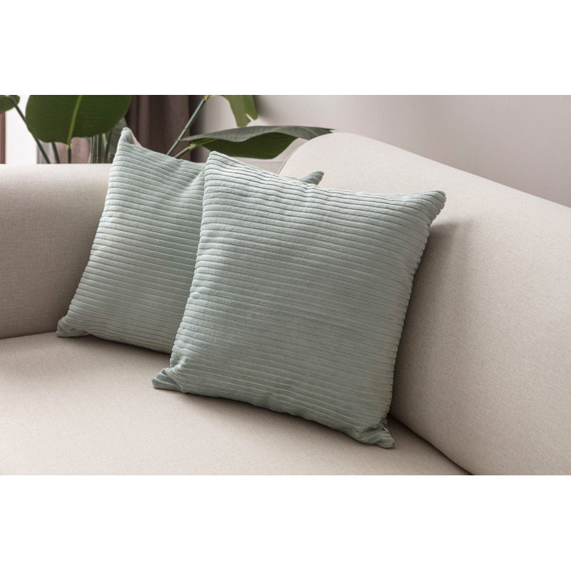 Ensemble de housse de coussin élégant (2 pièces), vert clair, 16,9 po x 16,9 po | Tissu 100% polyester, durable et lavable à la machine | Parfait pour la décoration intérieure, le canapé et le salon - conception douce et vibrante