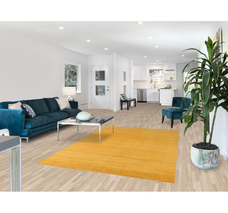 Tapis jaune moderne Gabbeh 5 x 8