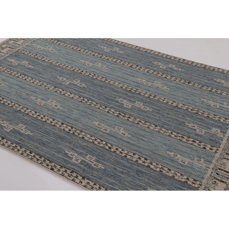 Scandinavian Wool Geometric Area Rug, Rectangle 6' x 9'