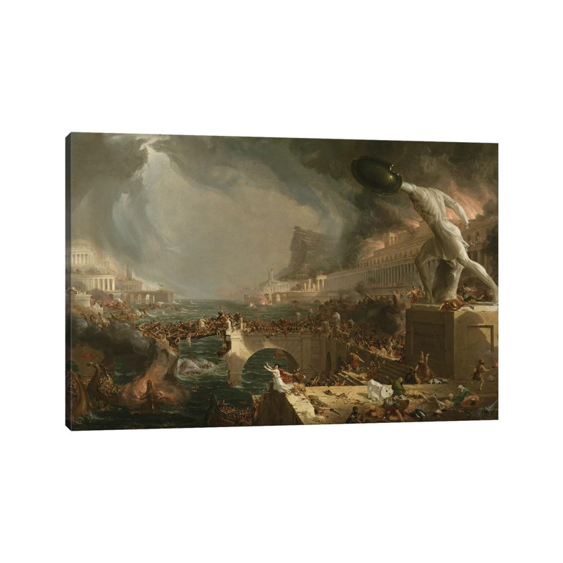 The Course of Empire: Destruction, 1836 - Giclée sur toile tendue avec châssis, H 40 po x l 60 po