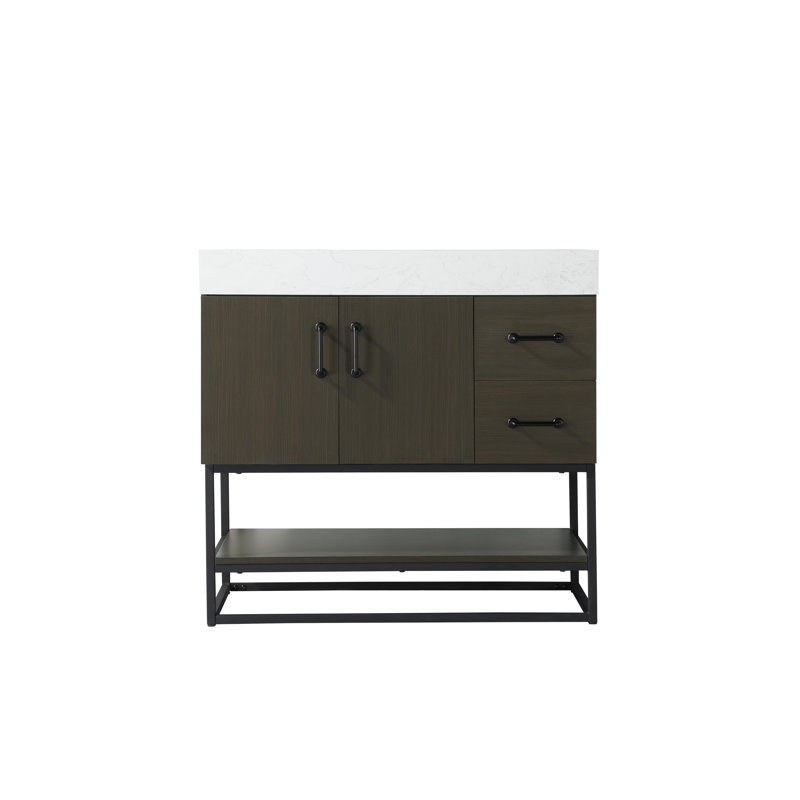 Meuble-lavabo simple 36 po, Brun moka