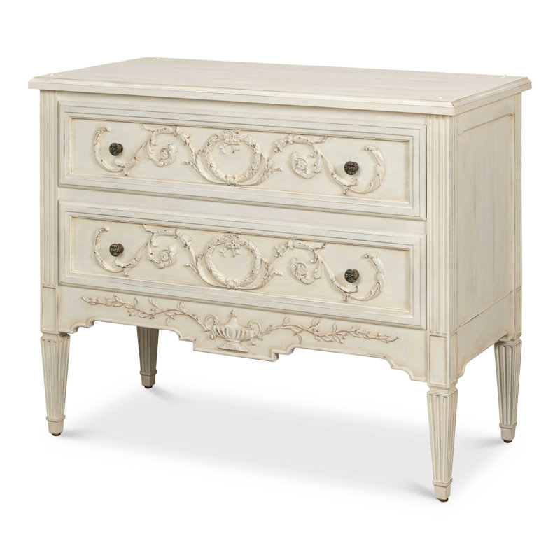 Antoinette Ivory 2-Drawer Traditional Walnut Dresser