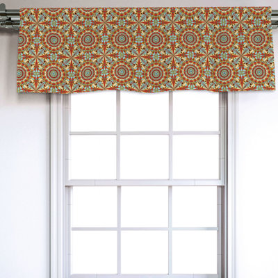 Sateen Floral Ruffled Window Valance