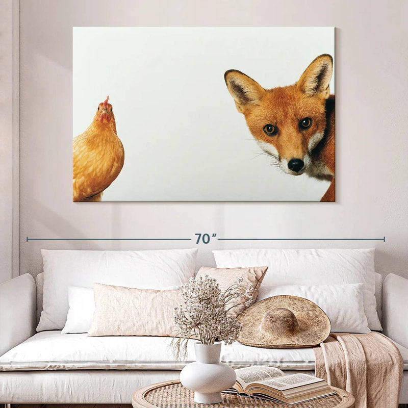 Brampt Chicken And Fox, 34" H x 51" W
