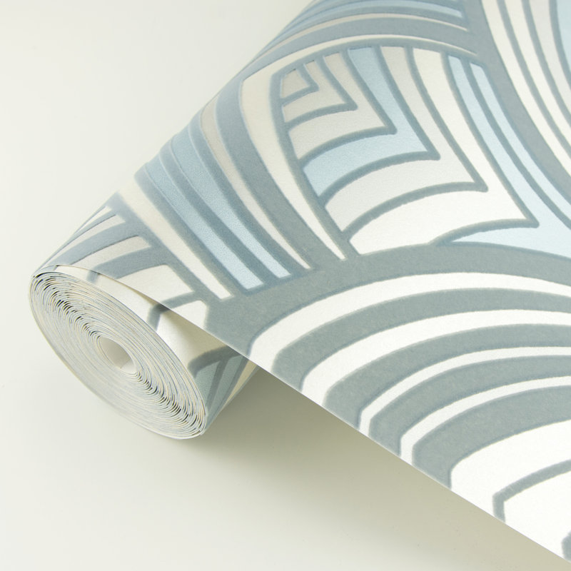 Rouleau de papier peint L 33 pi x l 20,5 po Muller Art Deco Leaves, Gris