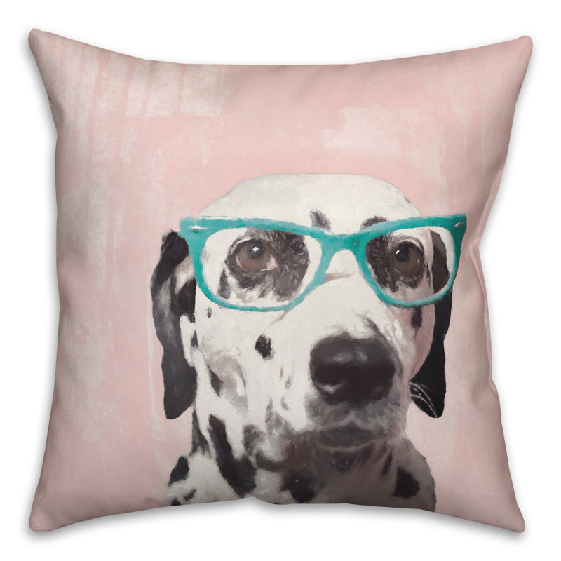 Housse et insert de coussin carré Nerdy Dalmation, H 16 po x l 16 po