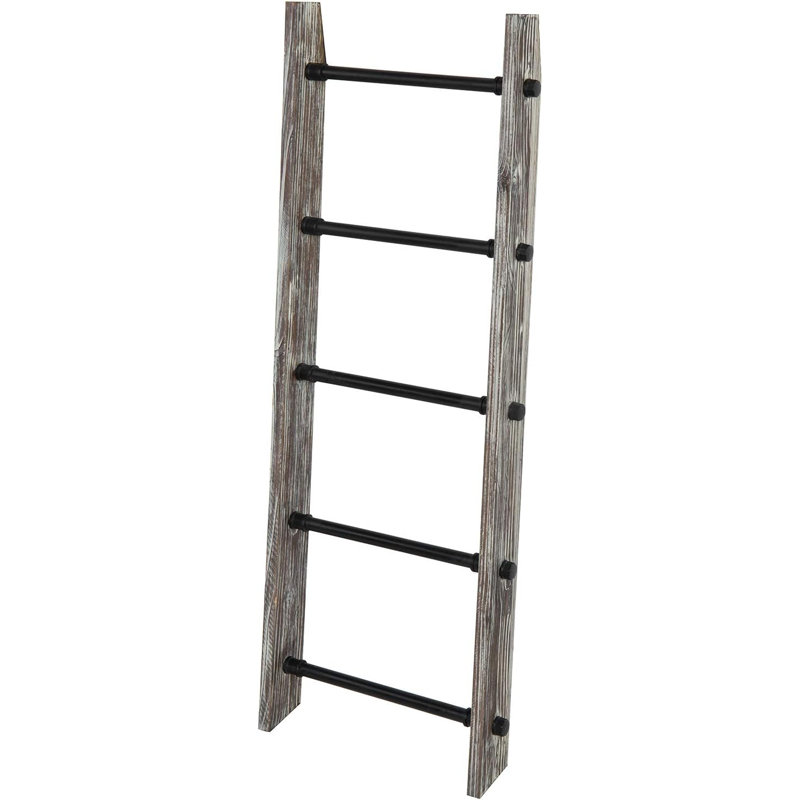 Farmhouse Solid Wood 4 ft Blanket Ladder