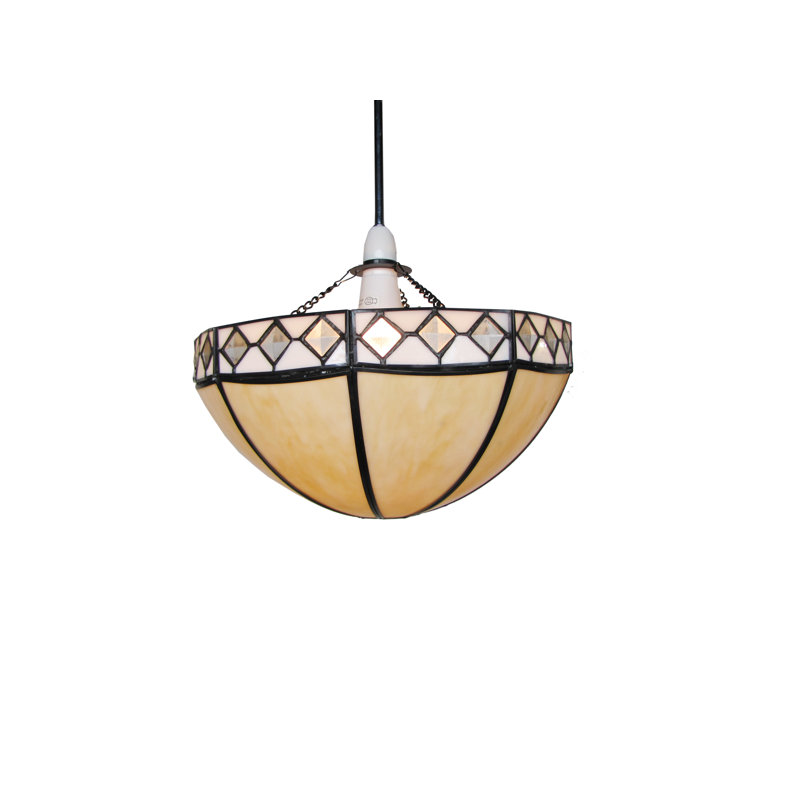 25 cm H Bowl Glass Pendant Shade ( Screw On ) in Beige