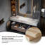 Meuble-lavabo mural en pierre frittée 59,06 po avec miroir intelligent et armoire d'appoint-854039778