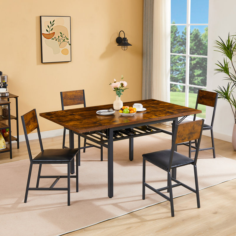 Table de salle à manger pliante, 1,2 po d'épaisseur, pour salle à manger, salon, brun rustique, L 63,2 po x l 35,5 po x H 30,5 po.