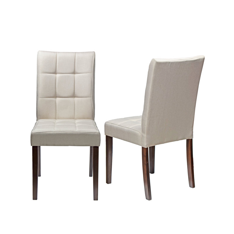 Chaise parsons capitonnée beige