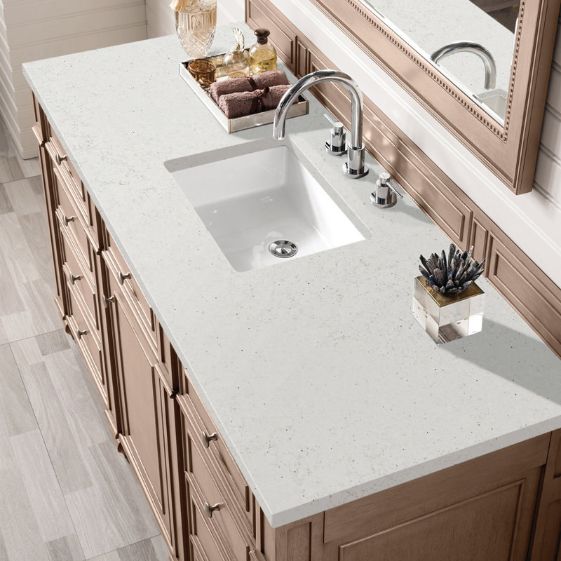 Bristol 60'' W Single Vanity, Lime Delight, 8" Widespread, Whitewashed Walnut