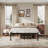 18" High Black Metal Full Bed Frame  with Roman Style Legs-1376873843