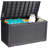 FRUITEAM 100 Gallons Gallon Water Resistant Resin Lockable Deck Box in Dark Gray
