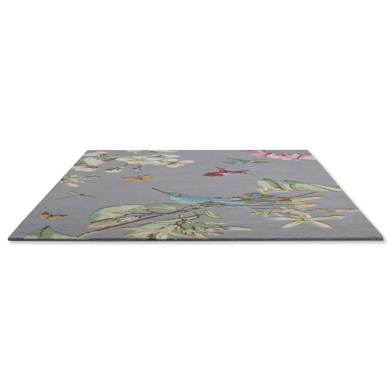 Hand Tufted Floral Area Rug, Rectangle 5'7" x 7'10"