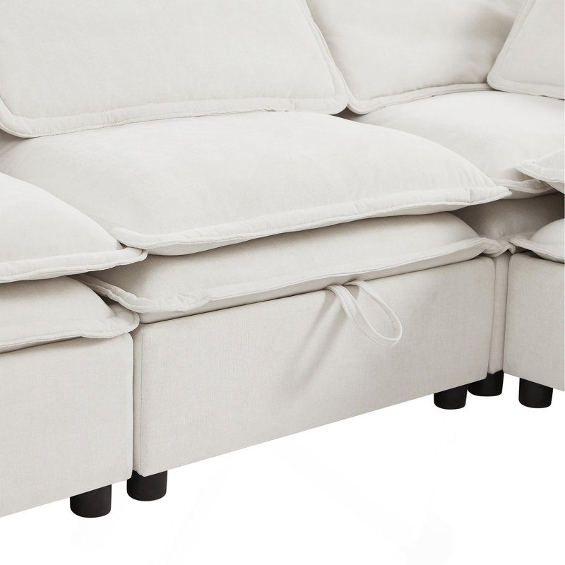 Double-Layer Cushion Modern Large U-Shaped Modular Sofa