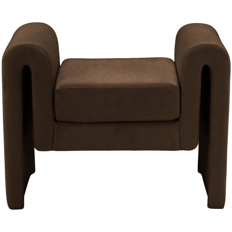 Banc rembourré Sloan, Velours brun