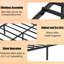 Structure de lit double avec tête de lit et structure stable, sans sommier tapissier, noir, beaucoup de rangement, lignes simples classiques, matériau texturé épais, s'adapte à différents styles de pièce, modéré-564889946
