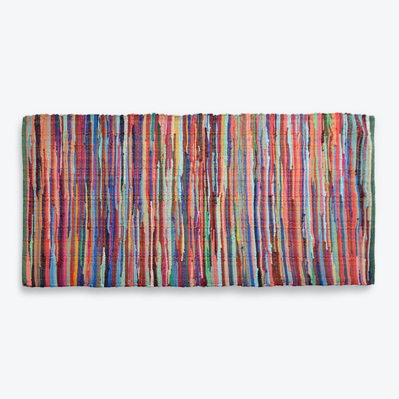 Nisbet Chindi Handwoven Multicolour Rag Rug, Runner 60 x 180cm