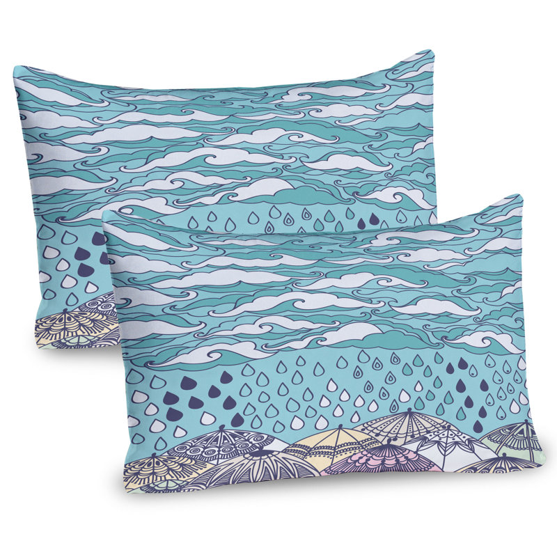Ensemble de 2 taies décoratives bleues Ambesonne