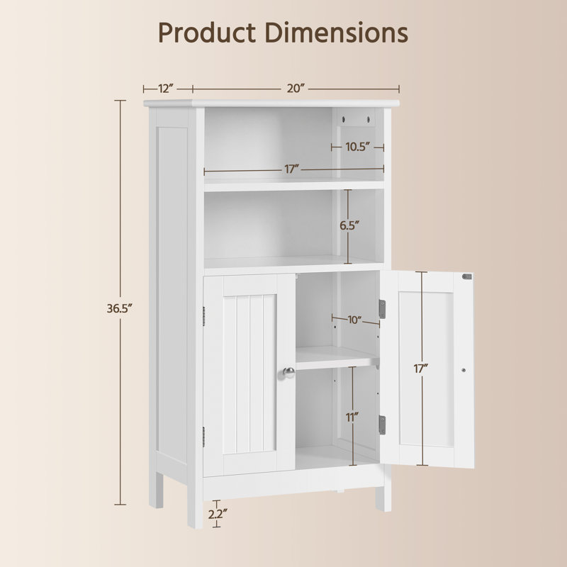 Temma  36.5'' H  Free-Standing Bathroom Cabinet, White