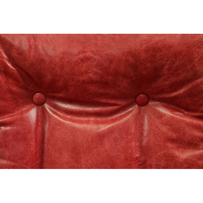 Helga Upholstered Swivel Accent Chair with Ottoman, Antique Red