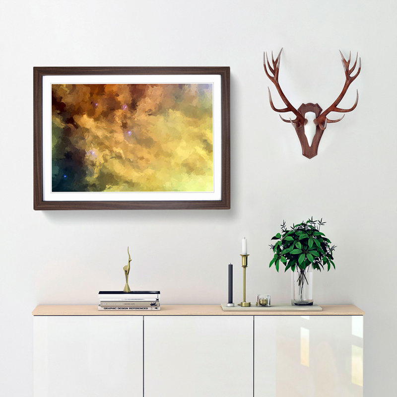Out of Space Vol.23 in Abstract - Picture Frame Graphic Art Print, 62cm H x 87cm W x 2cm D, Walnut Framed