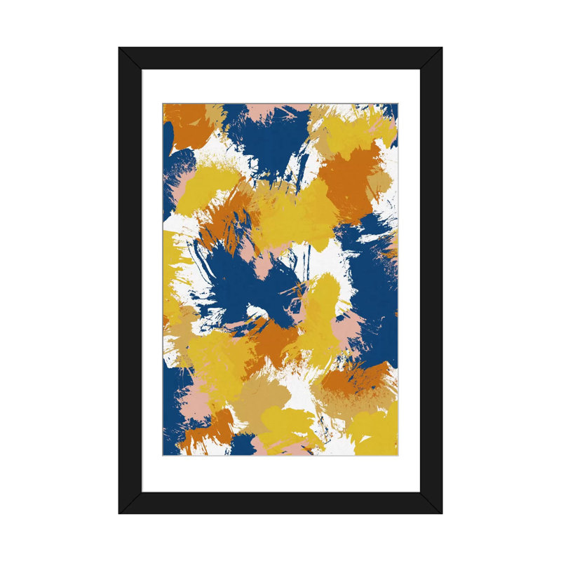 «Abstract», impression sur toile, Papier d'art encadré noir, Blanc, H 32 po x l 24 po x P 1 po