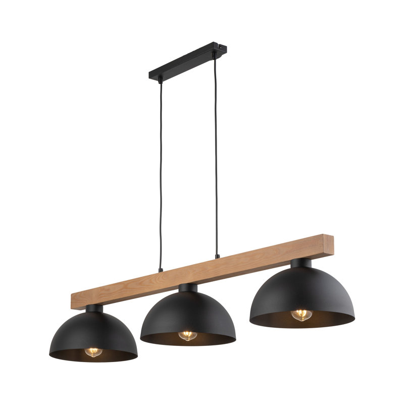 Oslo 3 - Light Kitchen Island Pendant, Black/Brown