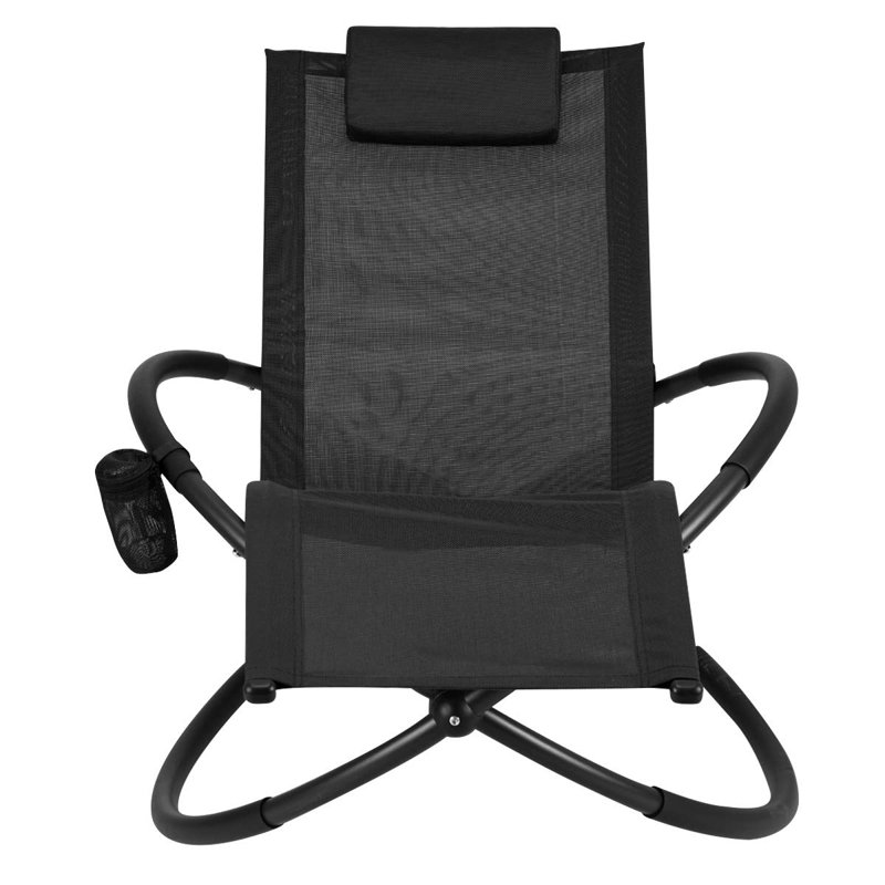 Godmond 74cm Long Single Chaise with Cushions, Black