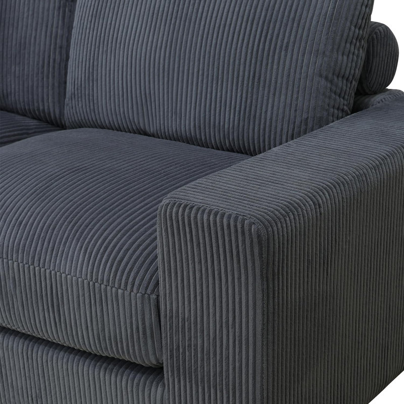 Ensemble de salon modulaire en velours côtelé 2 pièces avec repose-pieds