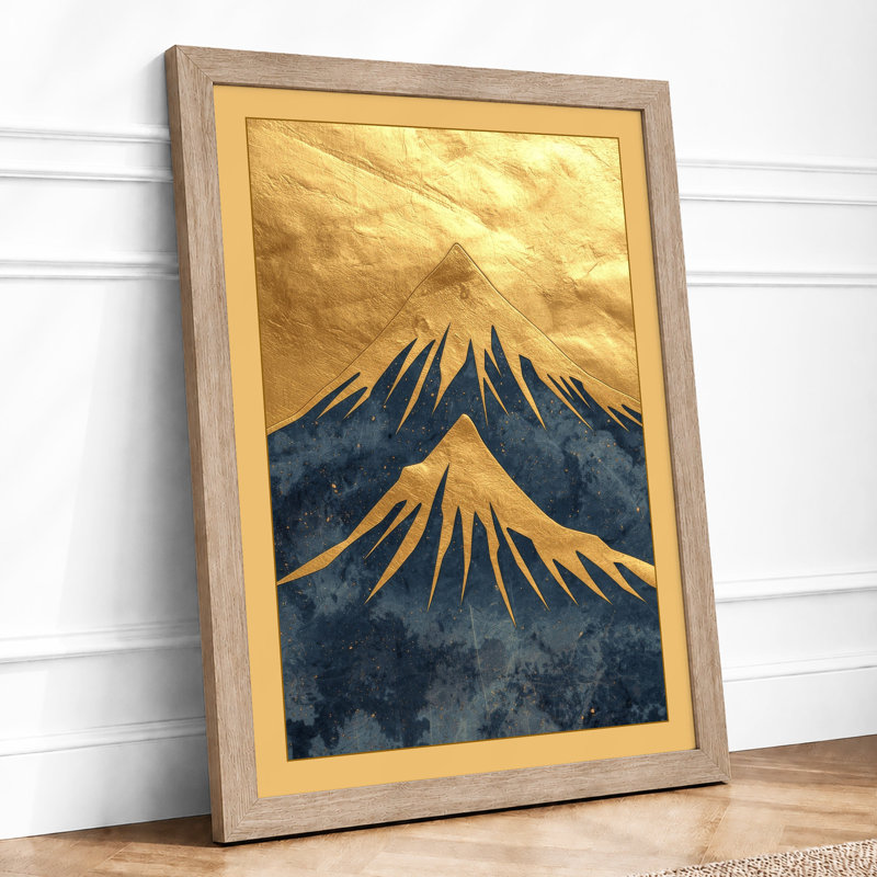 Angular Mountain Peak Art Deco - Print, A1 - 84.1 x 59.4 cm, Oak