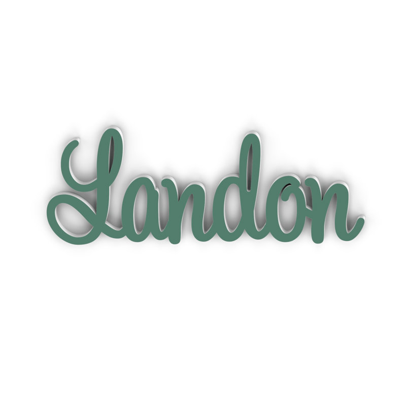 Lettres personnalisées Landon, H 9 po x l 21 po x P 0,38 po, Basilic, Oui