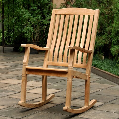 Birch Lane™ Adina Teak Outdoor Rocking Chair & Reviews | Wayfair