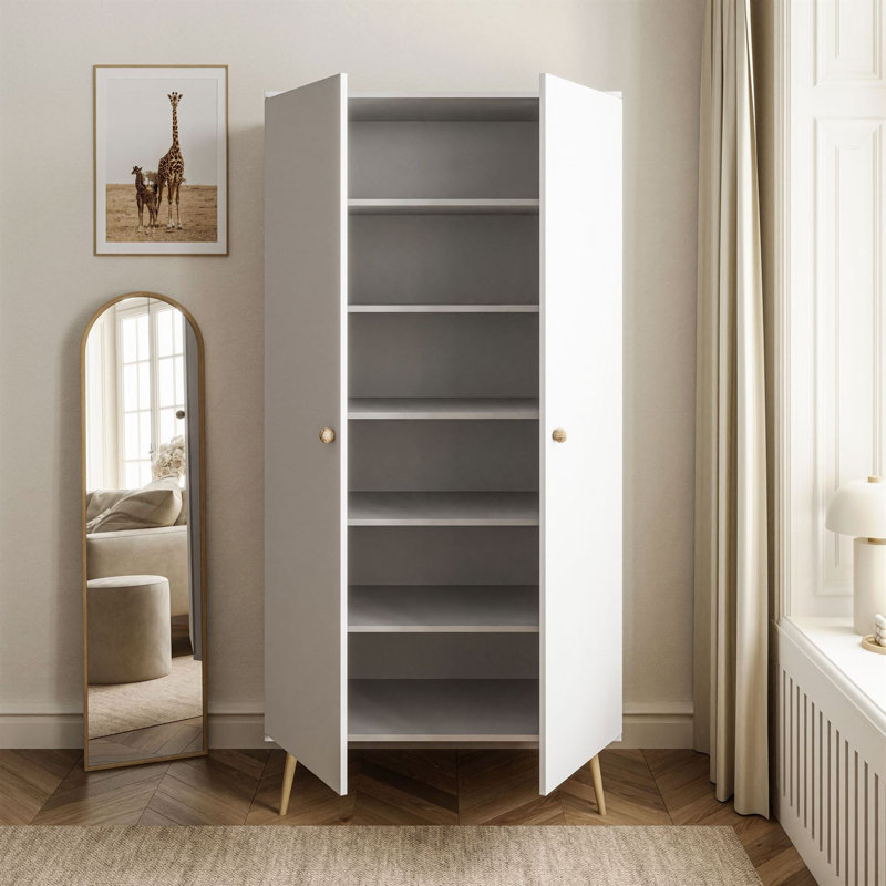 Thanos Hinged Door Wardrobe, White