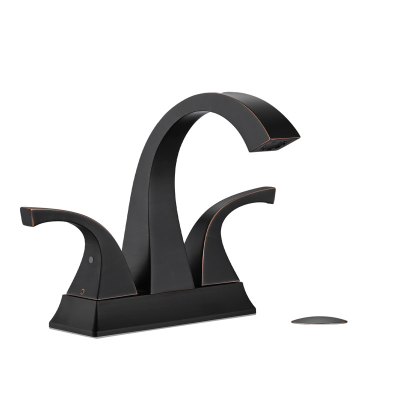 Centerset Faucet 2-handle Bathroom Sink Faucet with Drain Assembly, Oil-Rubbed Bronze