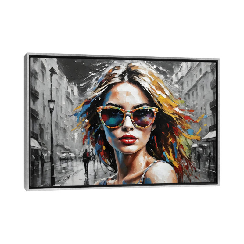 Colorful Vibes - reproduction d'art murale encadrée, Argent argent, 26" H x 40" W, Reproduction encadrée sans passe-partout