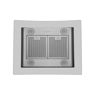 Hauslane 36" Stainless Steel 600 CFM Convertible Island Range Hood with Baffle Filter