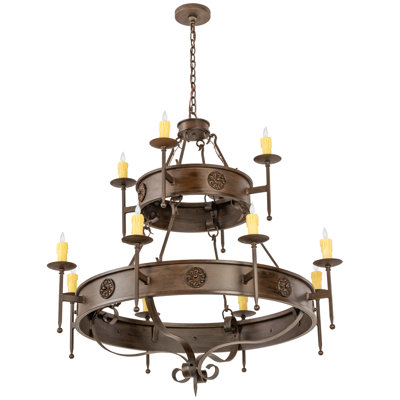 Lustre à 12 lumières de style bougie Lorenzo