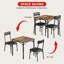 Ensemble de table de salle à manger pour 2 personnes, table de cuisine avec 2 chaises rembourrées, ensemble de table de salle à manger carrée 3 pièces